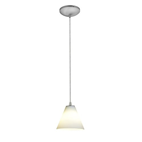 Access Lighting - HI Martini-11W 1 LED Cord Pendant-7 Inches Wide by 6 Inches Tall-Brushed Steel Finish-White Glass Color -Traditional Inst