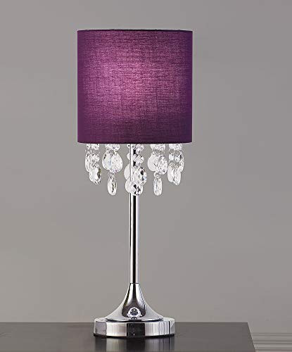 HOMEGLAM Florence 22"H Crystal Pendants Table Lamp (White Shade)