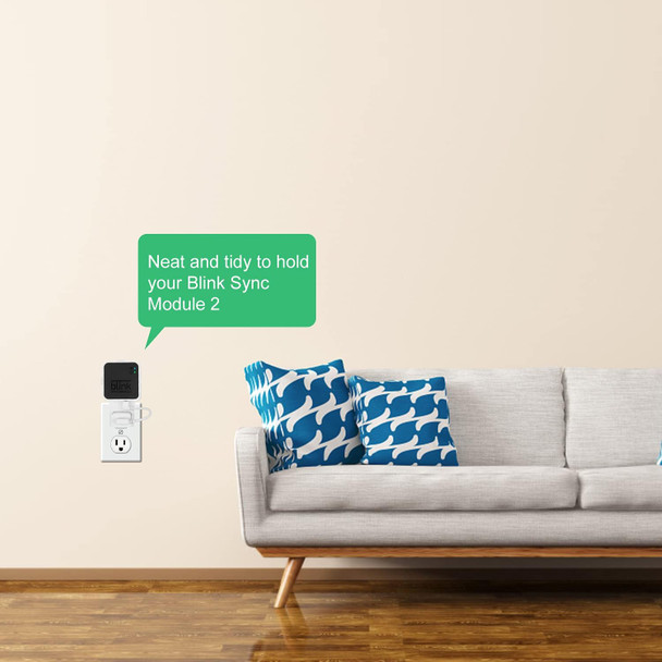 Outlet Wall Mount for Blink Sync Module 2, Mounting Bracket Holder with Short Cable for All-New Blink Outdoor Indoor Home Security Camera Sync Module, No Messy Wires or Screws Outlet Wall Mount for Blink Sync Module 2, Mounting Bracket Holder with Short Cable for All-New Blink Outdoor Indoor Home Security Camera Sync Module, No Messy Wires or Screws