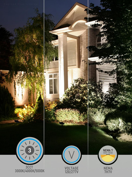 LEONLITE 30W/15W Adjustable LED Flood Light Outdoor with Knuckle Mount UL Listed 5000K/4000K/3000K Selectable 120/277V Security Flood Lighting for Yard Garage IP65 Waterproof Brown Pack of 2