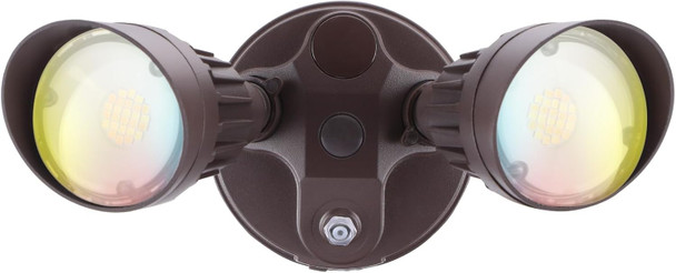 LEONLITE 3CCT Dusk to Dawn LED Security Lights, Adjustable Dual-Head Flood Light Outdoor with Photocell, 3000K/4000K/5000K Selectable, 25W(200W Equiv.), Wet Location, Aluminum, ETL Listed, White