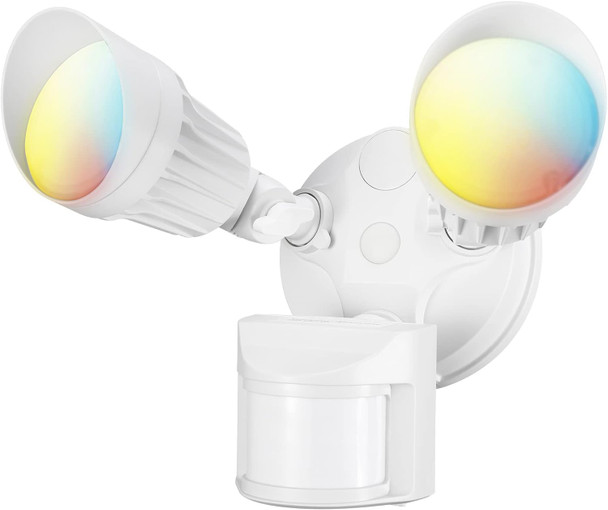 LEONLITE COB LED Security Light, Motion Sensor Outdoor Lights, Dusk to Dawn, 100-277V, ETL Listed, Adjustable Heads, Motion Detector Flood Light for Outside, IP65 Waterproof, 5000K Daylight, Bronze