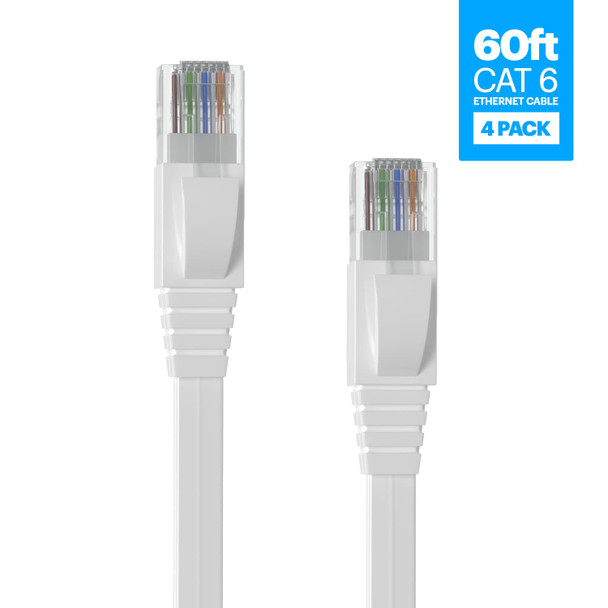 Amcrest CAT6E 4K-Rated Video POE Ethernet Cable 60ft Internet High Speed Network Cable for PoE Security IP Cameras, Smart TV, PS4, Xbox One, Router, Laptop, Computer, Home (4PACK-CAT6ECABLE60) Amcrest CAT6E 4K-Rated Video POE Ethernet Cable 60ft Internet High Speed Network Cable for PoE Security IP Cameras, Smart TV, PS4, Xbox One, Router, Laptop, Computer, Home (4PACK-CAT6ECABLE60)