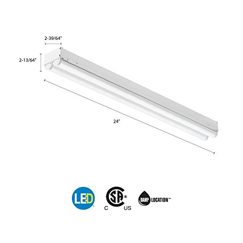 Lithonia Lighting CMNS L24 2LL 120V 840 LED Striplight-2-Light 4000K 32 Watts 120 Volts 2200 Lumens 2 Foot White