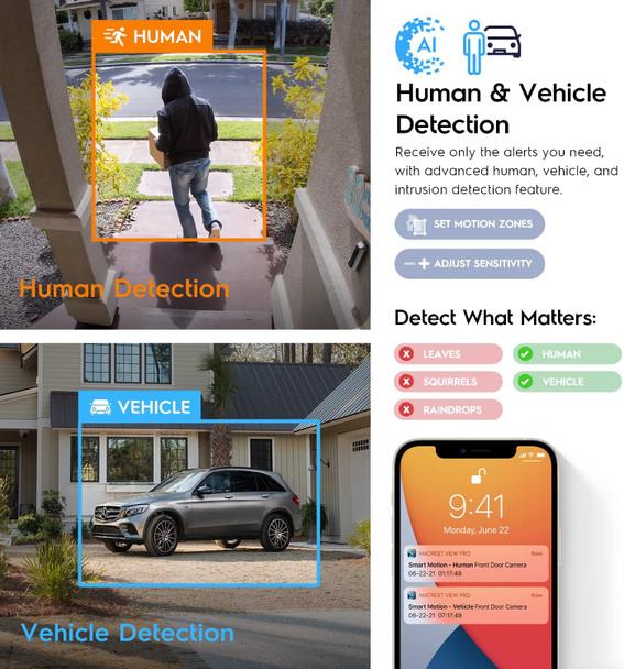 Amcrest 5MP IP PoE AI Camera w/ 49ft Color Night Vision, Security Outdoor Bullet Camera, Built-in Microphone, Human & Vehicle Detection, Active Deterrent, 129° FOV, 5MP@20fps IP5M-B1276EW-AI (White) Amcrest 5MP IP PoE AI Camera w/ 49ft Color Night Vision, Security Outdoor Bullet Camera, Built-in Microphone, Human & Vehicle Detection, Active Deterrent, 129° FOV, 5MP@20fps IP5M-B1276EW-AI (White)