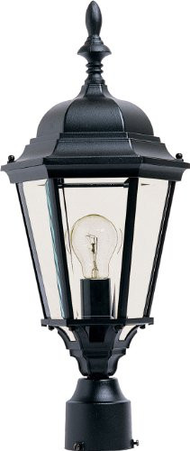 Maxim 1005BK Westlake 21 Inch Dimmable and LED Bulb Compatible 1 Light Post/Pole Mount I Cast Aluminum with Black Finish I Modern Contemporary Light Fixture I