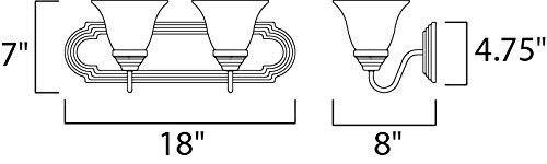 Maxim Essentials 801X 2 Light Vanity Light with Oil Rubbed Bronze Finish and Frosted Glass