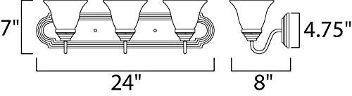 Maxim Essentials 801X 3 Light Vanity Light with Oil Rubbed Bronze Finish and Wilshire Glass