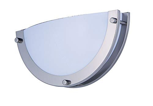 Maxim Linear 12W 1 LED Light Wall Sconce with Satin Nickel Finish and White Glass