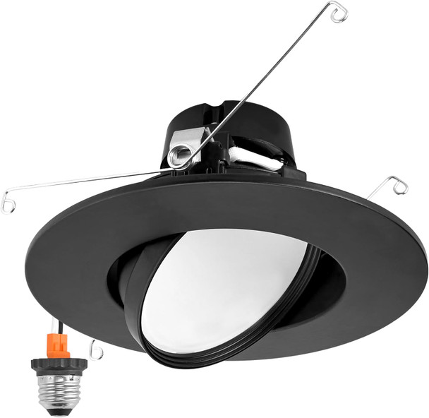 Maxxima 5" and 6" Rotatable LED Retrofit Downlight Gimbal - 1200 Lumens, 11 Watts, Dimmable, 5 CCT 2700K/3000K/3500K/4000K/5000K, Recessed Ceiling Light Fixture, Ideal for Kitchens and Dining Rooms