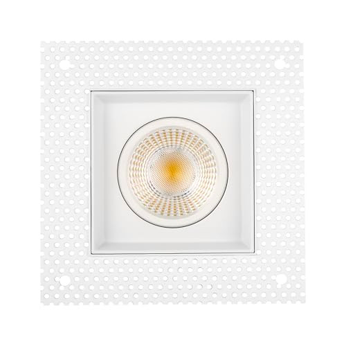 Maxxima 4 inch Trimless Slim Square Recessed Anti-Glare LED Gimbal Downlight, Canless IC Rated, 1000 Lumens, 5 Color Temperature Selectable 2700K/3000K/3500K/4000K/5000K, Dimmable 90 CRI J-Box Incl