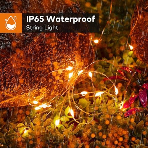 OHLUX 3 Pack Solar String Lights Outdoor, Orange Total 99FT 300LED Solar Powered Waterproof Fairy Lights, 8 Modes Christmas Lights for Garden Christmas Patio Tree Wedding Decor