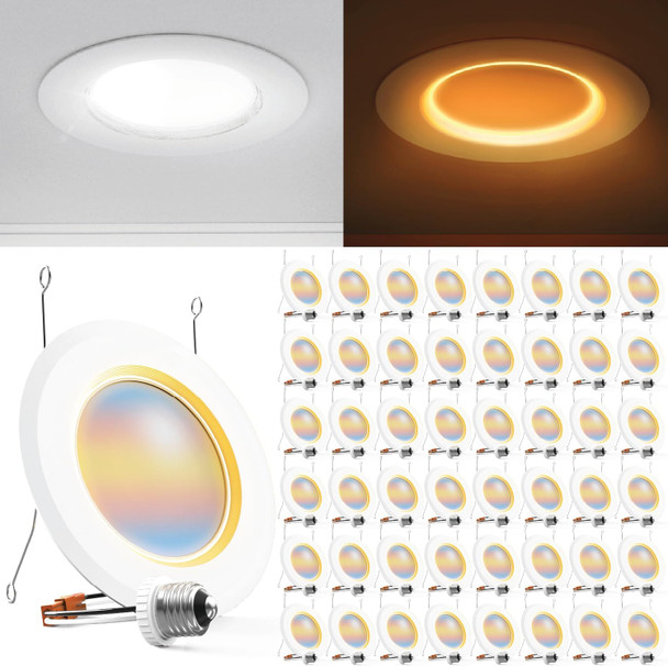 Sunco Lighting Sunco 6 Inch Recessed Light with Night Light, LED Can Lights Retrofit Lighting, 1000 LM, 12W, Selectable CCT 2700K/3000K/4000K/5000K/6000K, Dimmable, Damp Rated ETL 2 Pack