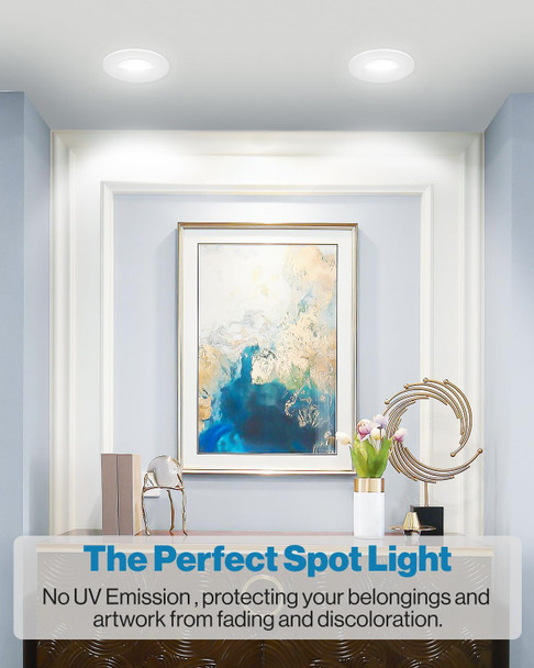 Sunco Lighting LED Can Lights Eyeball Retrofit Gimbal 5/6 Inch Recessed Light Fixture Home Office Dimmable, 12W=60W, 800 LM, Directional Angled Trim Adjustable Downlight, 1 Pack, 3000k Warm White