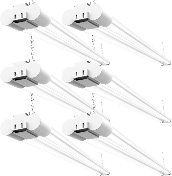 Sunco Lighting Sunco 6 Pack LED Shop Lights for Workshop 4FT, Linkable Garage Lighting, 4500 LM, 40W (150W Equivalent), 6000K Daylight Deluxe, Surface + Suspension Mount, 48 Inch Integrated Fixture, White
