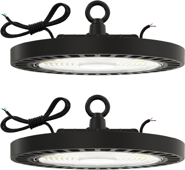 Sunco Lighting Sunco UFO LED High Bay Light, 150W, 21000 Lumens 5000K 100-277V Dimmable 0-10V, Ultra Bright Commercial Shop Lights for Warehouse, Factory, Workshop, Garage & Barn, Ceiling Mount, UL 2 Pack
