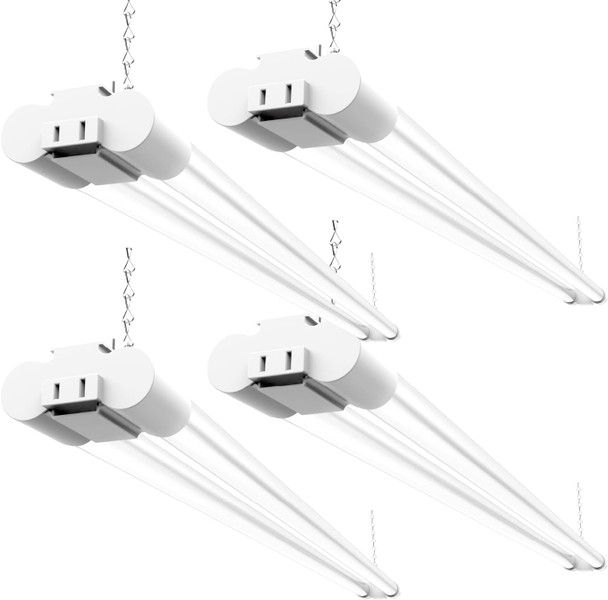 Sunco Lighting Sunco LED Shop Lights for Workshop 4FT, Linkable Garage Lighting, 4500 LM, 40W (150W Equivalent), 6000K Daylight Deluxe, Surface + Suspension Mount, 48 Inch Integrated Fixture, White 4 Pack.