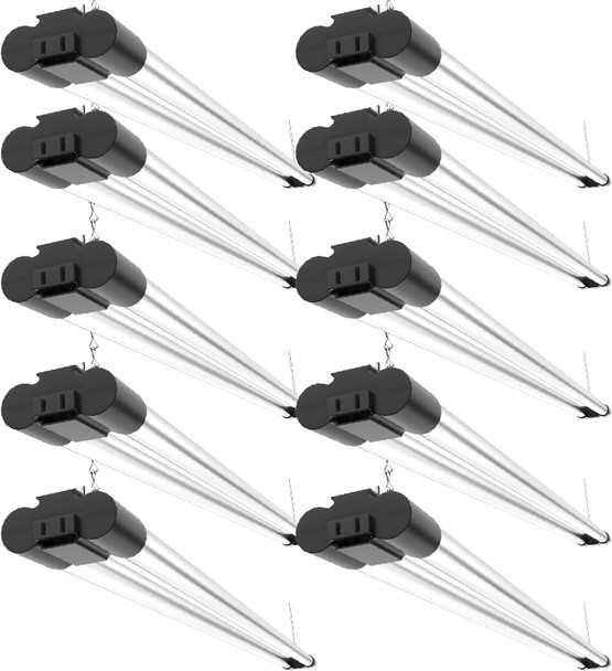 Sunco Lighting Sunco 10 Pack LED Shop Lights for Workshop 4FT, Linkable Garage Lighting, 4500 LM, 40W (150W Equivalent), 6000K Daylight Deluxe, Surface + Suspension Mount, 48 Inch Integrated Fixture, White.