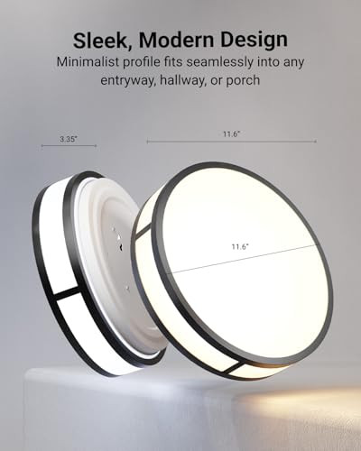 Sunco Lighting Sunco Motion Sensor LED Ceiling Light, Motion Activated Flush Mount Lighting Fixture, Dusk to Dawn Feature, 12 Inch, 20W, 1500 LM, Selectable CCT 2700K/3000K/4000K/5000K/6000K, Damp Rated, ETL