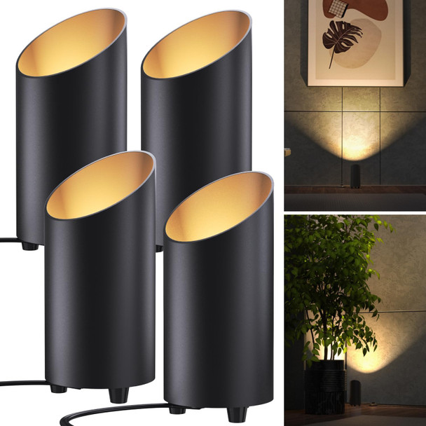 Sunco Lighting Sunco 2 Pack Uplights Indoor Floor Can Light, LED Uplighting Indoor Spotlight with Foot Switch, 7W 450 LM, 3000K Warm White, 120V, Non-Dimmable, Plug In Uplights for Plants, Corner, Home Accent, White