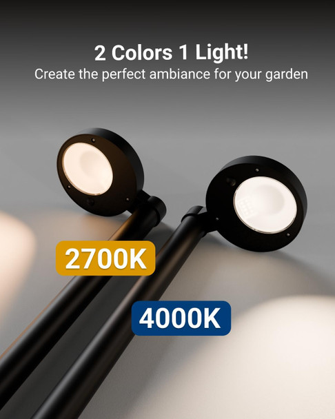 Sunco Lighting Sunco 6 Pack 2W LED Solar Pathway Walkway Backyard Garden Patio Residential Ambient Decorative Outdoor Light-MD4, 120 Lumens, Selectable CCT 2700K Soft White /4000K Cool White, Dimmable, 3.7V.