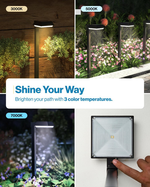 Sunco Lighting Sunco 6 Pack 2W Solar Sidewalk Dusk to Dawn Outdoor Backyard Walkway Garden Driveway Landscape Waterproof Patio Yard Lawn Super Bright Path Lights, 100 Lumens, 3CCT 3000K/5000K/7000K, Non-Dimmable.