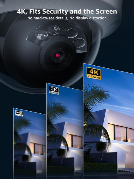 ANNKE C800 4K IP Camera, H.265+ 8MP Dome PoE Camera, AI Human Vehicle Detection, IK10 Explosion-Proof & IP67 Weatherproof Outdoor Security Camera w/ Audio, 100 FT EXIR 2.0 Night Vision (Not PTZ)