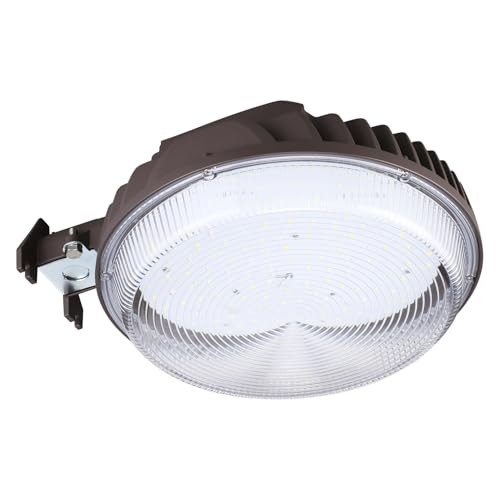 TORCHSTAR 11.81Inch 100W LED Barn Light 120-277V Dusk to Dawn Area Lights with Photocell Outdoor Security Flood Lighting ETL Listed IP65 Waterproof Aluminum Garage Yard 5000K Daylight Bronze
