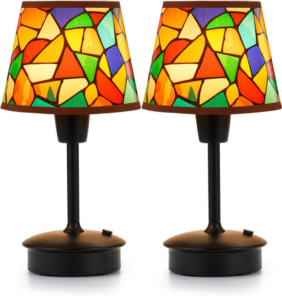 UMEXUS 2 Pack Small Cordless Table Lamp for Restaurant Dinner Table, 5200mAh Battery Operated Touch Lamps, Rechargeable Dimmable Portable Night Light for Bedside Dining Room Patio Kitchen Outdoor