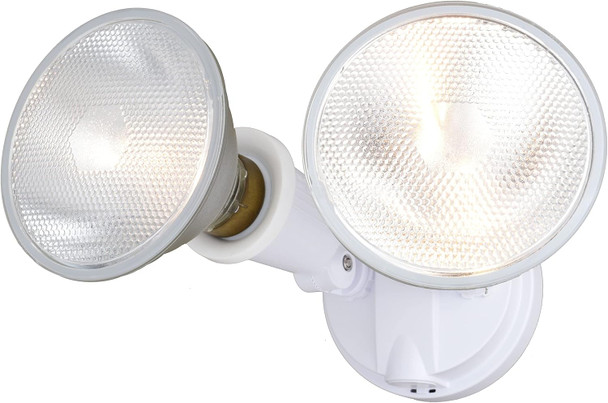 VAXCEL Adjustable 6.75 inch Light Black Outdoor Security Flood Light, 2-Light, Dual-Level Brightness, Rotating Heads, Weather Resistant, LED Bulb Compatible