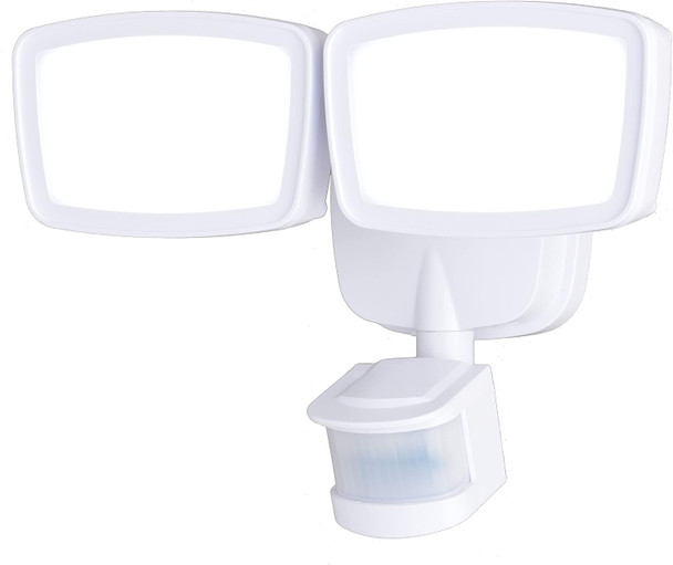 VAXCEL Integrated LED 2200LM Dual-Head Motion Sensor Outdoor Security Flood Light with 4 Modes, Motion-Activated, Dusk to Dawn LED Security Light, for Garage, Patio or Yard, Bronze