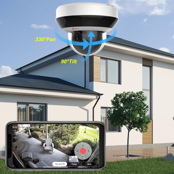 Anpviz 4MP POE PTZ IP Camera with 4X Optical Zoom, 2560x1440@25fps, H.265+ Dome Security Camera, Built-in Audio, Alarm, 330° Pan, 90° Tilt, SD Card Slot, Guarding Vision(H Serie) Anpviz 4MP POE PTZ IP Camera with 4X Optical Zoom, 2560x1440@25fps, H.265+ Dome Security Camera, Built-in Audio, Alarm, 330° Pan, 90° Tilt, SD Card Slot, Guarding Vision(H Serie)