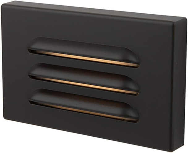 WAC Lighting WAC Landscape Lighting, 5in 12V LED Horizontal Louvered Surface Mounted Indoor or Outdoor Step Light and Wall Light 2700K Warm Built-in LED in Black