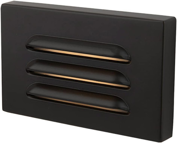WAC Lighting WAC Landscape Lighting, 5in 12V LED Horizontal Louvered Surface Mounted Indoor or Outdoor Step Light and Wall Light 2700K Warm Built-in LED in Black