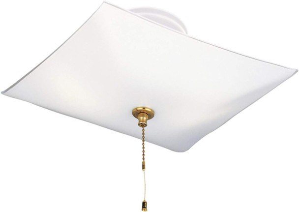Westinghouse 6620000 Two-Light Semi-Flush-Mount Interior Ceiling Fixture with Pull Chain White Finish with White Glass