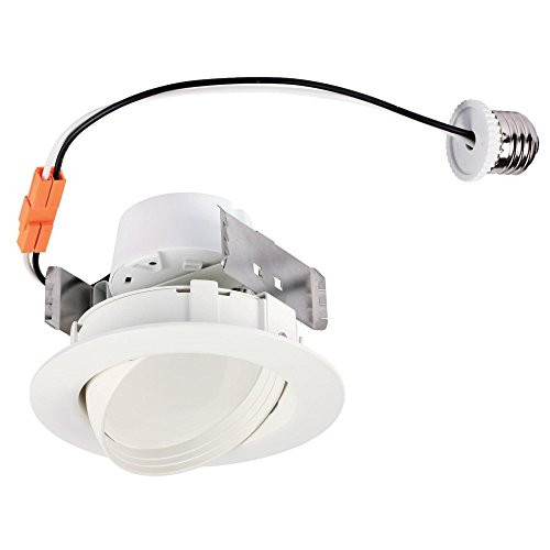 Westinghouse Lighting 5097100 10 Watt (65 Watt Equivalent) 4-Inch Slim Recessed LED Downlight Dimmable Warm White Light  White Trim