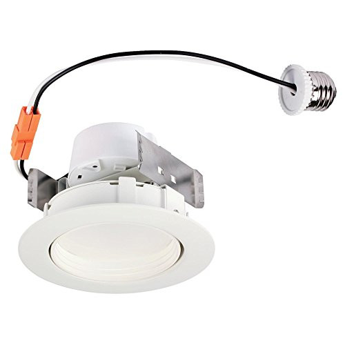 Westinghouse Lighting 5097100 10 Watt (65 Watt Equivalent) 4-Inch Slim Recessed LED Downlight Dimmable Warm White Light  White Trim