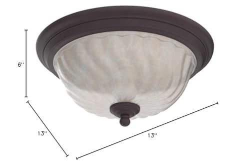 Westinghouse 6230900 Naveen Two-Light Flush-Mount Exterior Fixture Oil Rubbed Bronze Finish on Steel with White Alabaster Glass