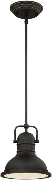 Westinghouse Lighting 6334600 Boswell One-Light LED Indoor Mini Pendant Brushed Nickel Finish Frosted Prismatic Acrylic