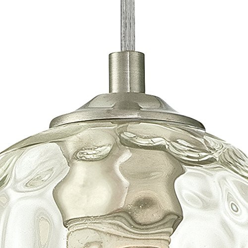 Westinghouse Lighting 6328800 One-Light Indoor Mini Pendant Brushed Nickel Finish with Clear Hammered Glass