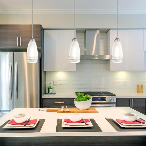 Westinghouse Lighting 6134600 Leeanne Traditional One Light Indoor Mini Pendant Brushed Nickel Finish Frosted Glass