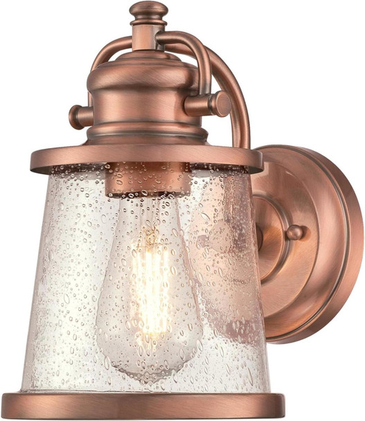 Westinghouse 6361000 Emma Jane One-Light Washed Copper Finish with Clear Seeded Glass Outdoor Wall Fixture White