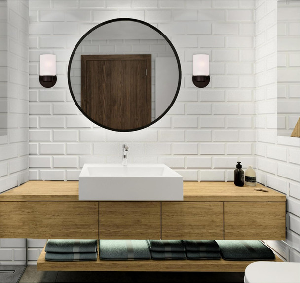 Westinghouse 6227800 Sylvestre One-Light Indoor Wall Fixture Brushed Nickel Finish with Frosted Seeded Glass