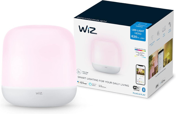 WiZ Connected Squire Smart Table Lamp LED Color Changing Lights Portable Table Light Connects to Wi-Fi Control w/Voice or App Works with Google Alexa & Siri Shortcut