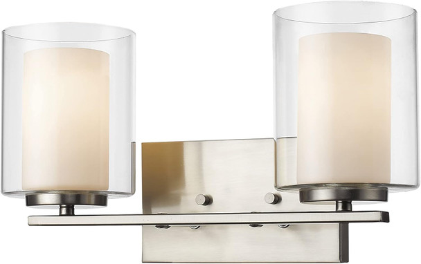 Z-Lite Willow 2 Light Vanity Light in Brushed Nickel