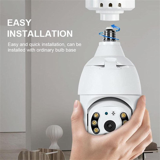2Pcs Light Bulb Security Camera 2.4GHz & 5G WiFi Outdoor, 1080P E27 Light Socket Security Camera, Indoor 360° Home Security Cameras, Full Color Day and Night, Smart Motion Detection (2PCS, Support 5G)