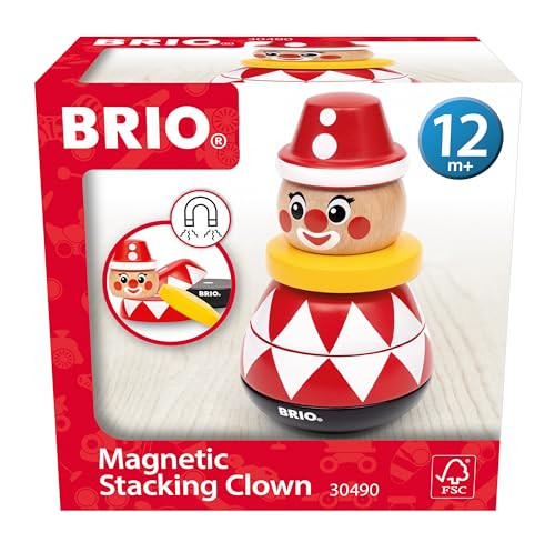 BRIO 30490 Magnetic Stacking Clown Toy for Toddlers from 12 Months