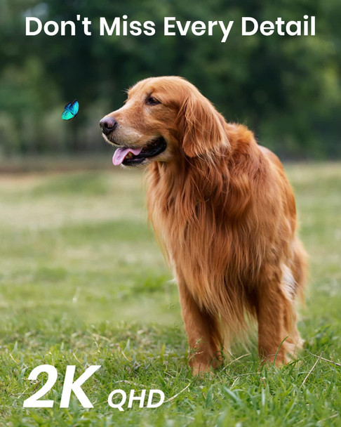 2K Security Cameras Outdoor/Home, 360°Pan-Tilt View Timed Cruise 2.4G WiFi Security Camera with Motion Tracking, Spotlight & Siren, 2-Way Audio, Full Color Night Vision, Waterproof