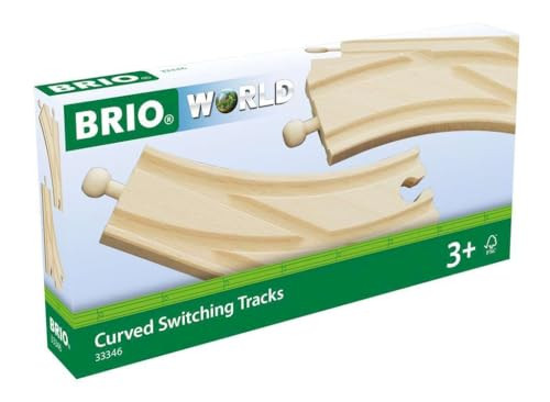 BRIO World - 33346 Curved Switching Tracks  2 Piece Toy Train Accessory for Kids Ages 3 and Up