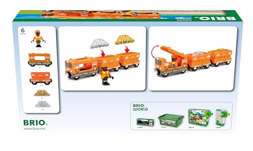 BRIO World “ 36049 Gold Cargo Train  Toy Train Set for Kids Aged 3 Years Up